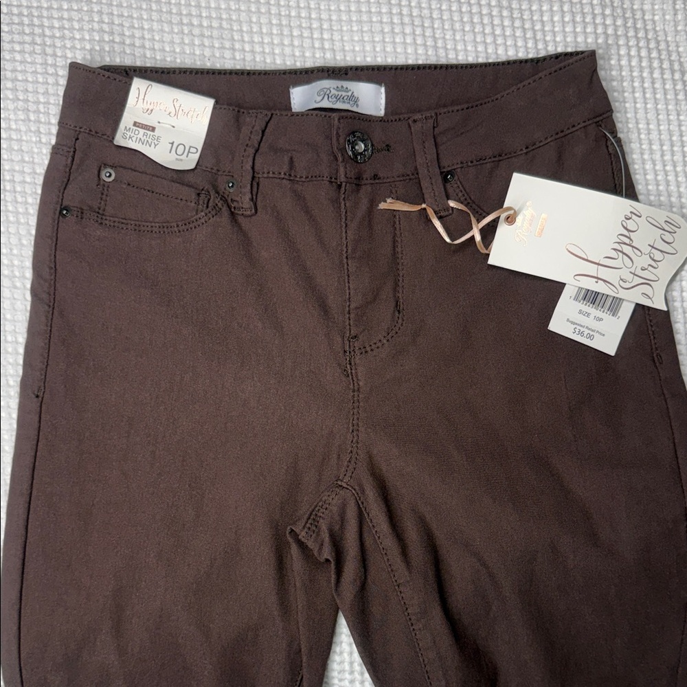 Cocoa Hyper Stretch Mid Rise Skinny Jeans - Size 10P by Royalty For Me
